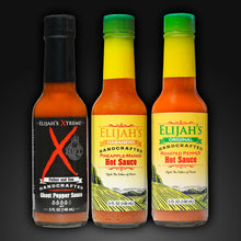 Load image into Gallery viewer, Mild &amp; Hot Trio Hot Sauce Set
