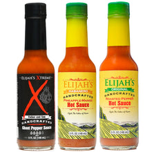 Load image into Gallery viewer, Mild &amp; Hot Trio Hot Sauce Set
