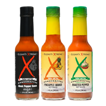 Load image into Gallery viewer, Mild &amp; Hot Trio Hot Sauce Set
