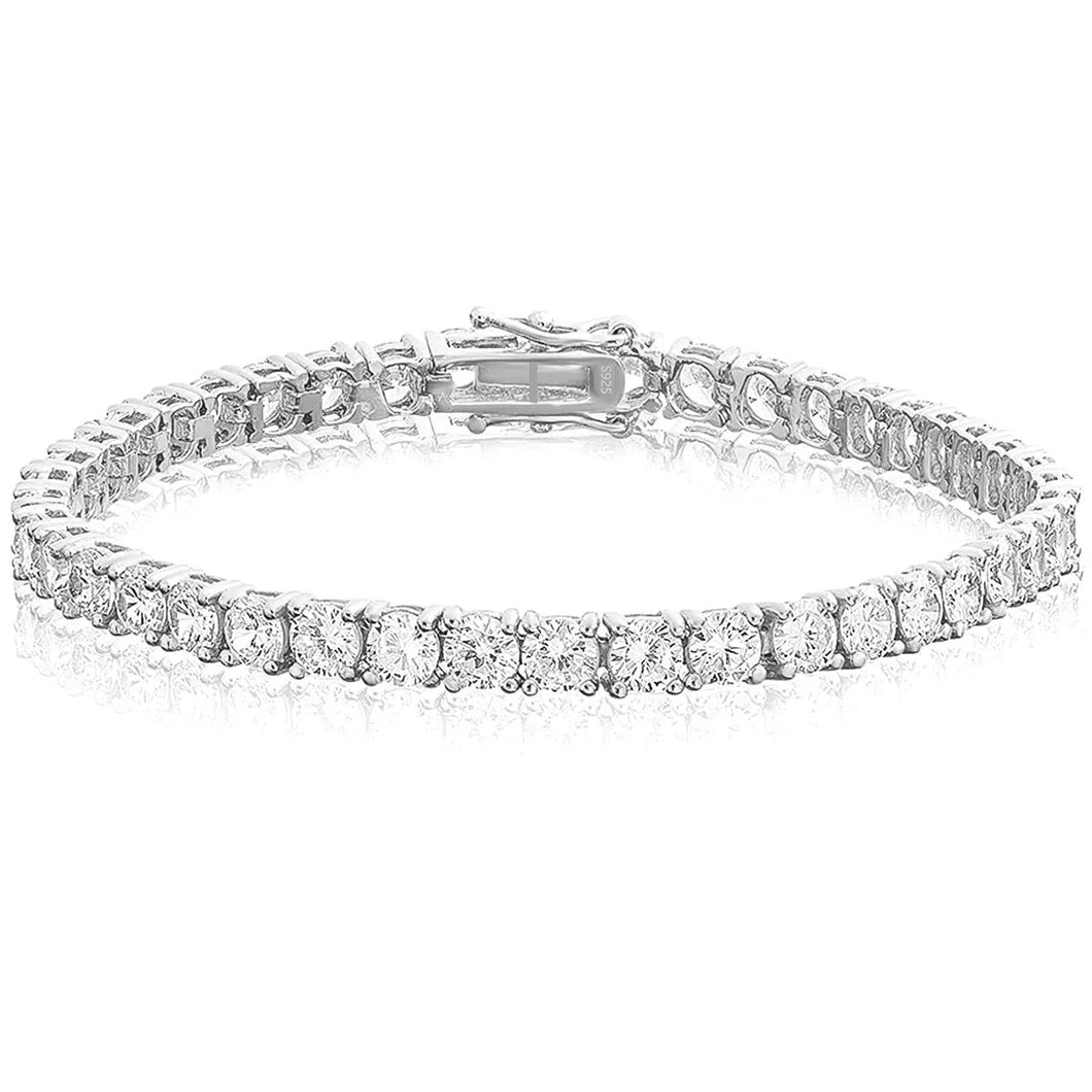 925 Silver 4mm Moissanite Tennis Bracelet – 8