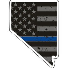 Load image into Gallery viewer, Distressed Thin Blue Line State Sticker - Choose Your State
