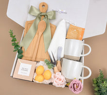 Load image into Gallery viewer, Home Blessing Gift Box – Bamboo Cutting Board, Ceramic Mugs &amp; Cozy Kitchen Essentials
