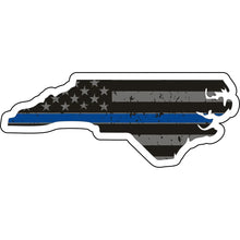 Load image into Gallery viewer, Distressed Thin Blue Line State Sticker - Choose Your State
