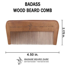 Load image into Gallery viewer, Badass Wood Beard Comb
