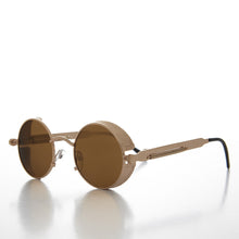 Load image into Gallery viewer, Gold Round Steampunk Goggle Sunglass with Spring Temples - Orwell 1

