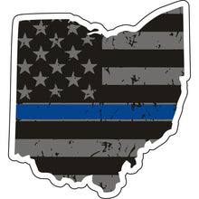 Load image into Gallery viewer, Distressed Thin Blue Line State Sticker - Choose Your State

