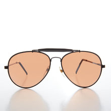 Load image into Gallery viewer, Classic Brow Bar Metal Aviator Sunglass - Polk
