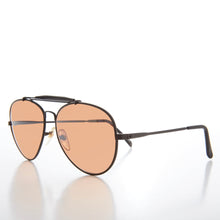 Load image into Gallery viewer, Classic Brow Bar Metal Aviator Sunglass - Polk
