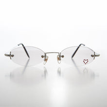 Load image into Gallery viewer, Micro Sunglass with Heart Rhinestone Accent - Primo

