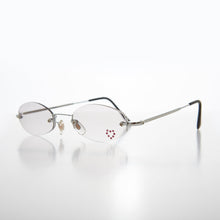 Load image into Gallery viewer, Micro Sunglass with Heart Rhinestone Accent - Primo
