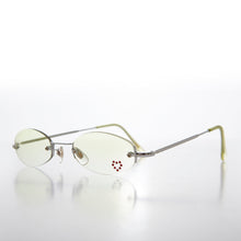 Load image into Gallery viewer, Micro Sunglass with Heart Rhinestone Accent - Primo
