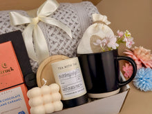Load image into Gallery viewer, Personalized Gift Box for Him – Writer Set with Journal, Gold Pen, Tea &amp; Chocolate
