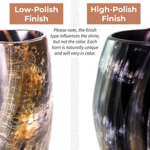 Load image into Gallery viewer, Curved Drinking Horn Bundle with Stand &amp; Holster
