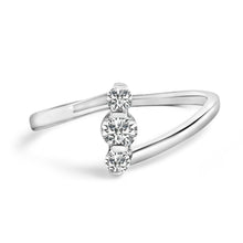 Load image into Gallery viewer, 10K White Gold 1/4 Cttw Lab Grown Diamond Vertical Three Stone Ring
