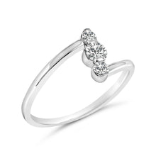 Load image into Gallery viewer, 10K White Gold 1/4 Cttw Lab Grown Diamond Vertical Three Stone Ring

