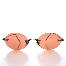 Load image into Gallery viewer, 90s Rimless Oval Copper Lens Sunglass - Romaine
