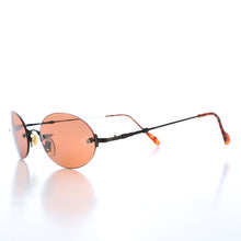 Load image into Gallery viewer, 90s Rimless Oval Copper Lens Sunglass - Romaine
