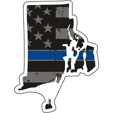 Load image into Gallery viewer, Distressed Thin Blue Line State Sticker - Choose Your State
