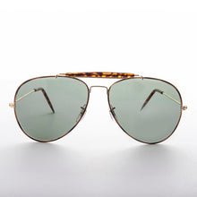 Load image into Gallery viewer, Gold Aviator Sunglass with Brow Bar - Selleck
