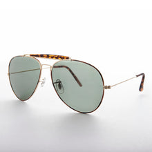 Load image into Gallery viewer, Gold Aviator Sunglass with Brow Bar - Selleck
