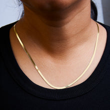 Load image into Gallery viewer, Unisex Solid 14K Yellow Gold 2.8mm Imperial Herringbone Chain Necklace - 18" Inches
