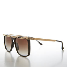 Load image into Gallery viewer, Gold Flat Top Hip Hop 80s Sunglass - Stomp
