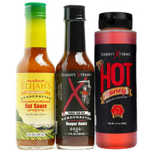 Load image into Gallery viewer, SWEET &amp; HEAT TRIO HOT SAUCE VARIETY PACK

