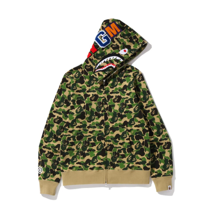 BAPE ABC CAMO SHARK FULL ZIP HOODIE (GREEN)