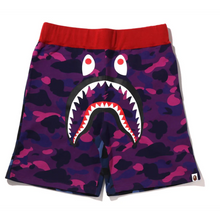 Load image into Gallery viewer, BAPE Crazy Camo Shark Shorts (Purple)

