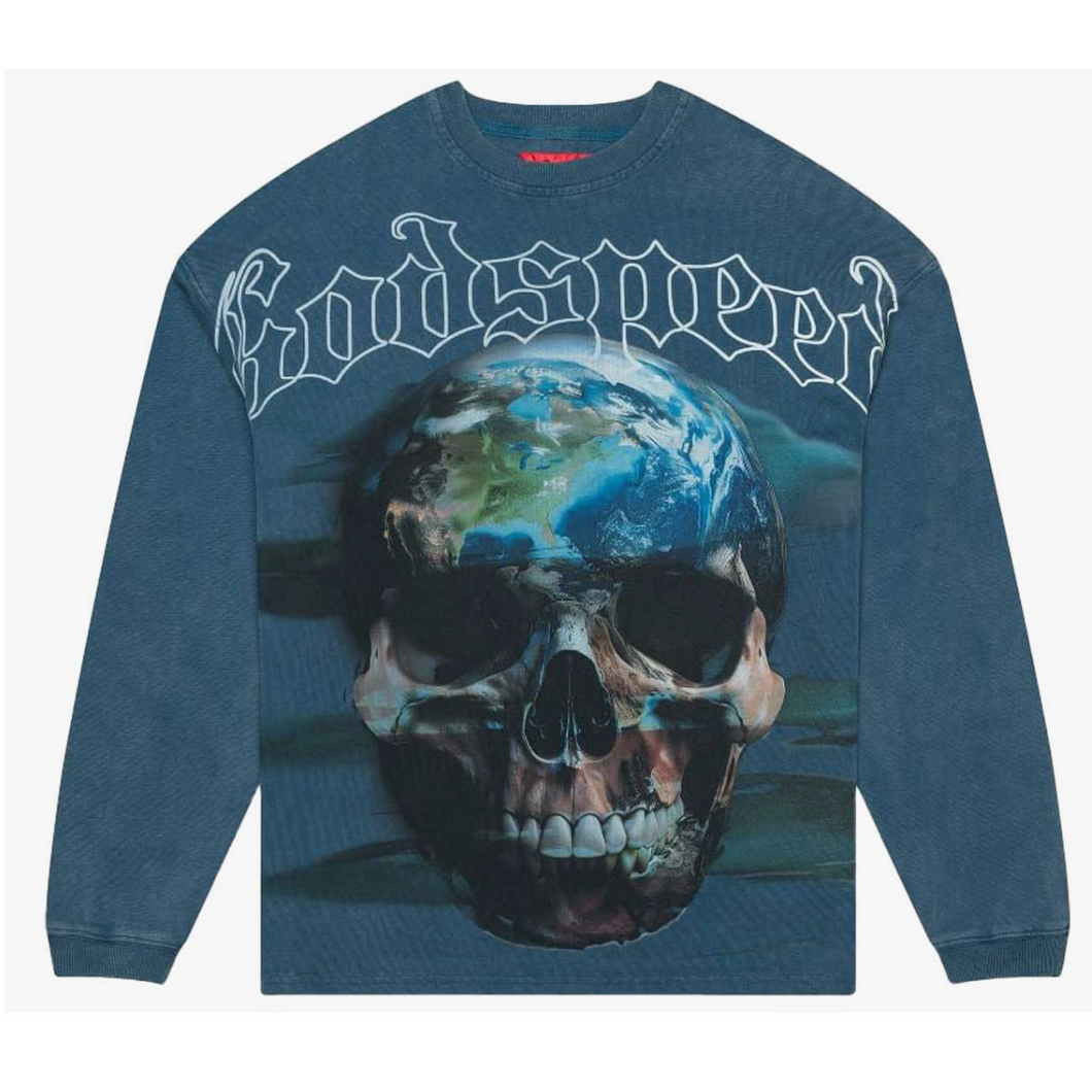 Godspeed Sklobe L/S Tee (Washed Blue)
