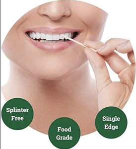 10000 Qty BiteMyWood Birchwood Single Point Toothpicks In Cardboard Sleeve