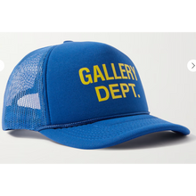 Load image into Gallery viewer, Logo-Print Canvas and Mesh Trucker Cap Blue
