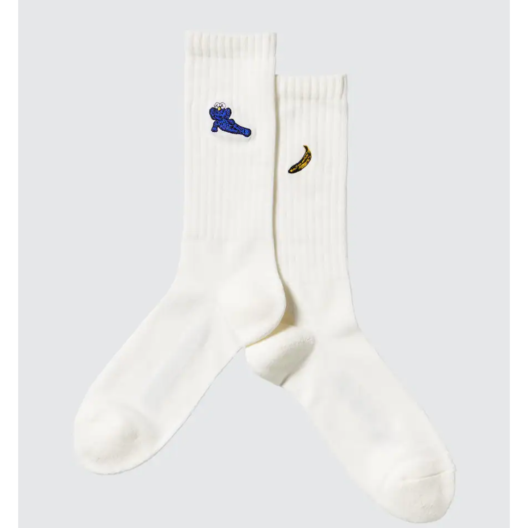 KAWS x Uniqlo Warhol Off White UT Socks Banana