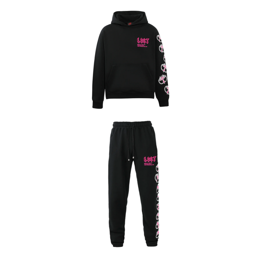 Lost Black/Pink Mitt Sweatsuit