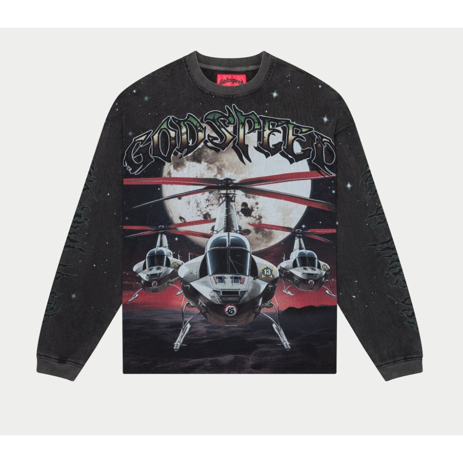 Godspeed Air Strike LS T-shirt (Grey Wash)