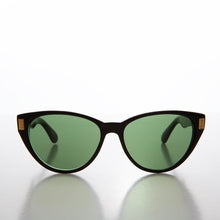 Load image into Gallery viewer, 80s Cat Eye Sunglass with Gold Accents - Juno
