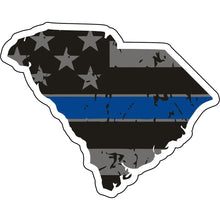 Load image into Gallery viewer, Distressed Thin Blue Line State Sticker - Choose Your State
