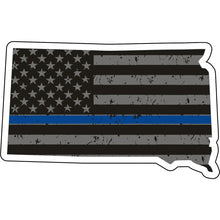 Load image into Gallery viewer, Distressed Thin Blue Line State Sticker - Choose Your State
