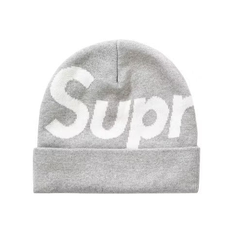 Supreme Big Logo Beanie (FW22/FW24)  Grey