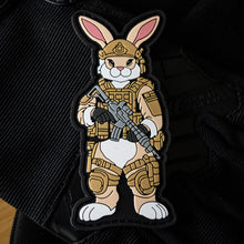 Load image into Gallery viewer, Pew Pew Peter Tactical Easter Battle Bunny 4&quot; PVC Patch - Bad Bunny Collection
