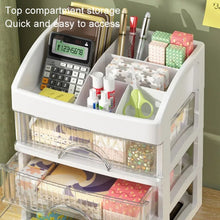 Load image into Gallery viewer, Desktop Drawer Organizer Multi-Layer Cosmetic Jewelry Box Stationery Multi-Functional Organizer, Style: 5 Layer Black Drawer (White)
