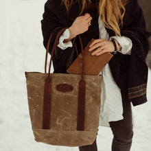 Load image into Gallery viewer, Voyager Waxed Canvas Tote - USA Made
