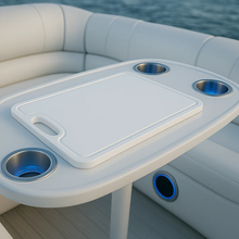 Load image into Gallery viewer, Made in the USA | Premium Cutting Board | Textured 1/2 inch HDPE UV Protected | Non-Skid or Mark Rubber Feet | Great for Boats &amp; any Counter-top
