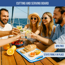 Load image into Gallery viewer, Made in the USA | Premium Cutting Board | Textured 1/2 inch HDPE UV Protected | Non-Skid or Mark Rubber Feet | Great for Boats &amp; any Counter-top
