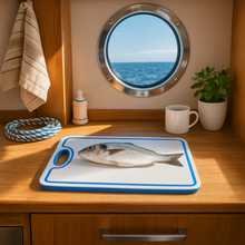 Load image into Gallery viewer, Made in the USA | Premium Cutting Board | Textured 1/2 inch HDPE UV Protected | Non-Skid or Mark Rubber Feet | Great for Boats &amp; any Counter-top
