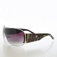 Load image into Gallery viewer, Shield Sunglasses with Mod Pattern Temples -  Trek
