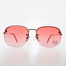 Load image into Gallery viewer, Rimless Vintage Sunglasses with Rhinestone Heart - Trixie

