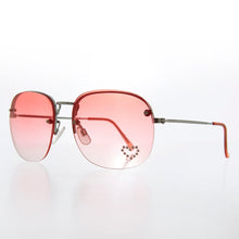 Load image into Gallery viewer, Rimless Vintage Sunglasses with Rhinestone Heart - Trixie
