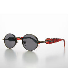 Load image into Gallery viewer, Unique 90s Oval Lens Vintage Sunglass Jagged Temple Design - Tweek
