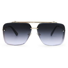 Load image into Gallery viewer, Bella - Midnight Gold Oversized Squared Aviators

